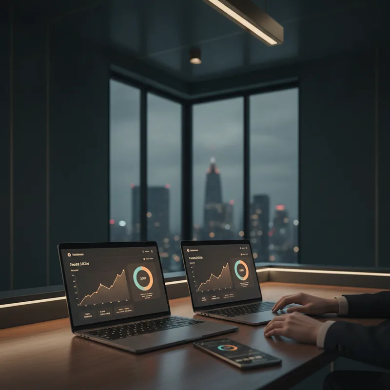 dashboard showing balance, performance tiles and recent activity